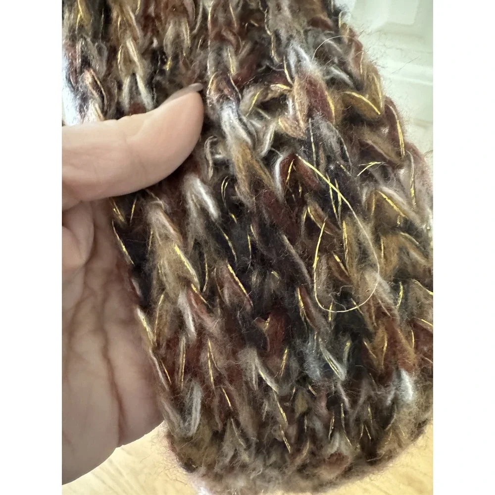 Collectioneighteen Chunky Knit Infinity Scarf‎ Metallic Yarn Long Winter Cozy